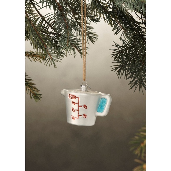 Anthropologie Holiday AnthroLiving Home Christmas Measuring Cup Glass Ornament - Picture 1 of 6